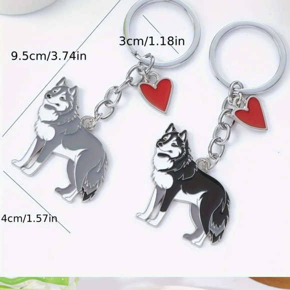 NEW! Enamel Gray Siberian Husky Keychain Bag 🎒👜 Charm Accesory ~   🐾 🐕 - Picture 4 of 14